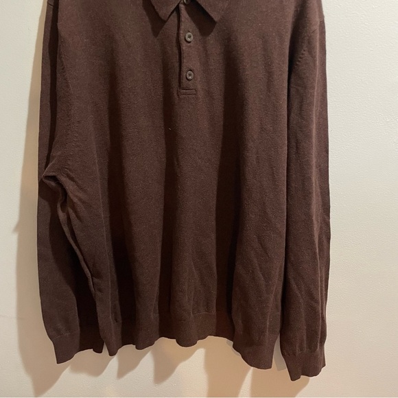 Eddie Bauer Long Sleeve 1/4 Button Cotton Cashmere Blend Men’s XL Collared Shirt - Picture 4 of 7